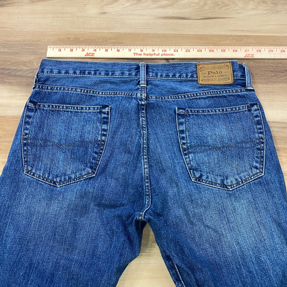 Polo Ralph Lauren Jeans Mens 34x30 Varick Slim Straight Leg Blue Denim - Picture 8 of 9